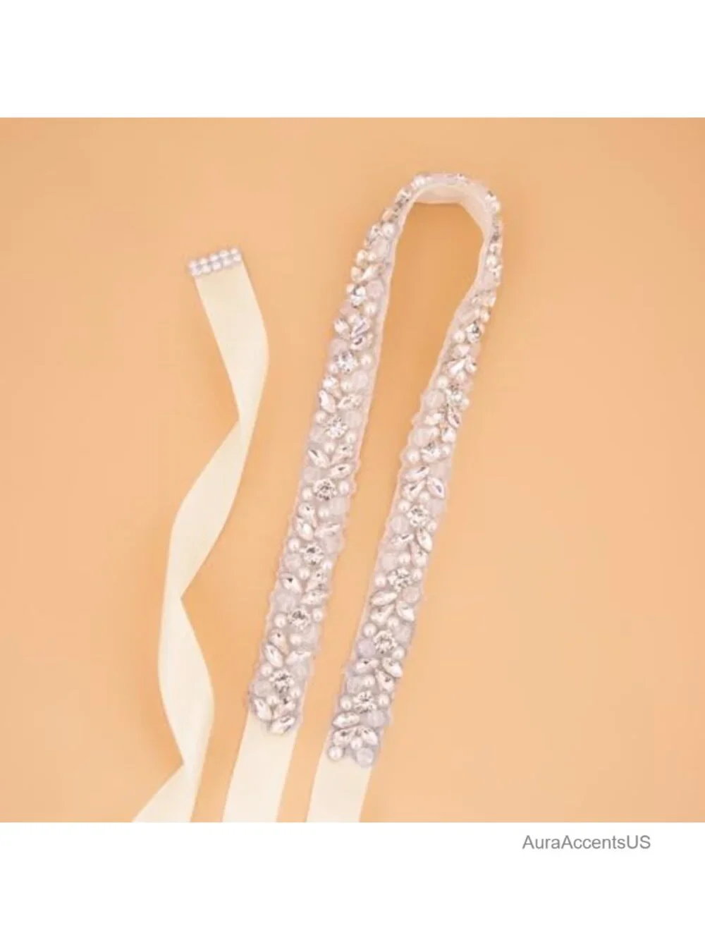 Handmade Rhinestone Pearl Sash Bridal Belt Wedding Ribbon Belt
